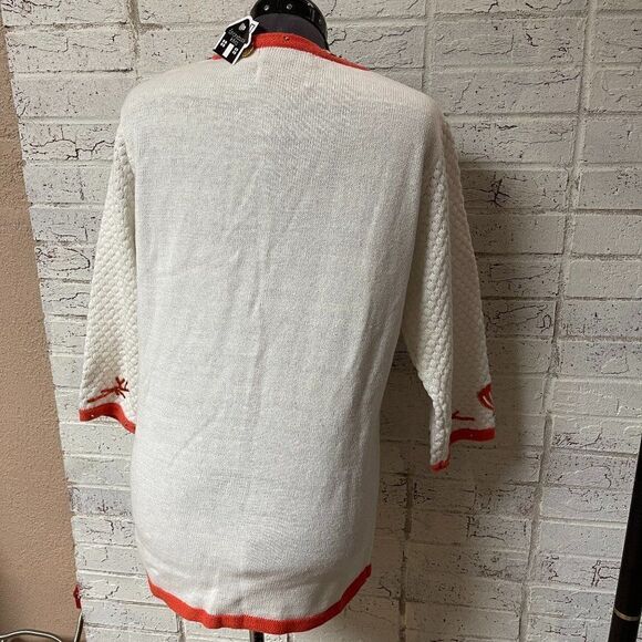 NWT Vintage Storybook Knits Seashell Seashore Beaded Print Cardigan Small - Picture 6 of 10